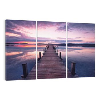 Obraz na płótnie 120x80 - spotkanie przy molo - jezioro, molo