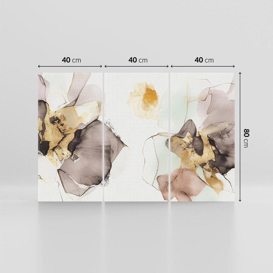 Obraz na płótnie 120x80 - Nowoczesne Elegancje - akwarela, złote linie i plamy