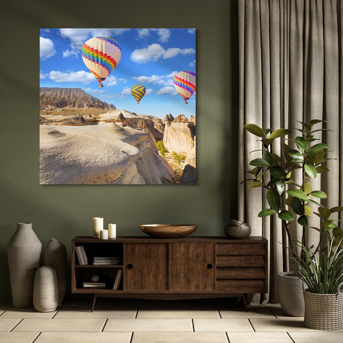 Obraz na płótnie 60x60 - Kolorowe Balony nad Turcją - balony, turcja