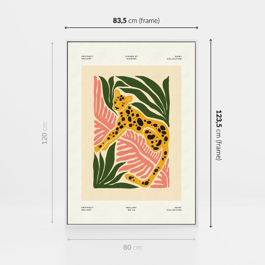 Obraz w ramie 80x120 - Rozkwitające Odbicia - nowoczesny plakat, gepard - rama biała