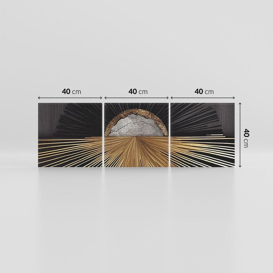 Obraz na płótnie 120x40 - Metaliczne Boho Abstrakcje - boho, słońce