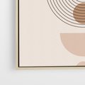 Obraz w ramie 50x50 - Strukturalne Kształty Postępu - boho plakat, minimalizm - rama drewno