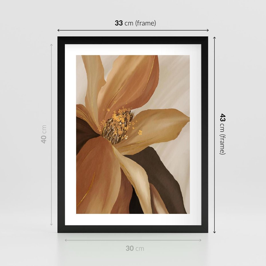 Plakat w ramie 30x40 - Wyraz Luksusu - sztuka, nowoczesna - rama czarna