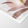 Plakat bez ramy 30x40 - Pastelowa Uroda Natury: Kwiat z Złotymi Akcentami - pastelowa grafika, kwiat