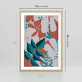 Plakat w ramie 50x70 - Harmonijne Formy - abstrakcyjna kompozycja kwiatowych form, kolor zgaszone - rama drewno