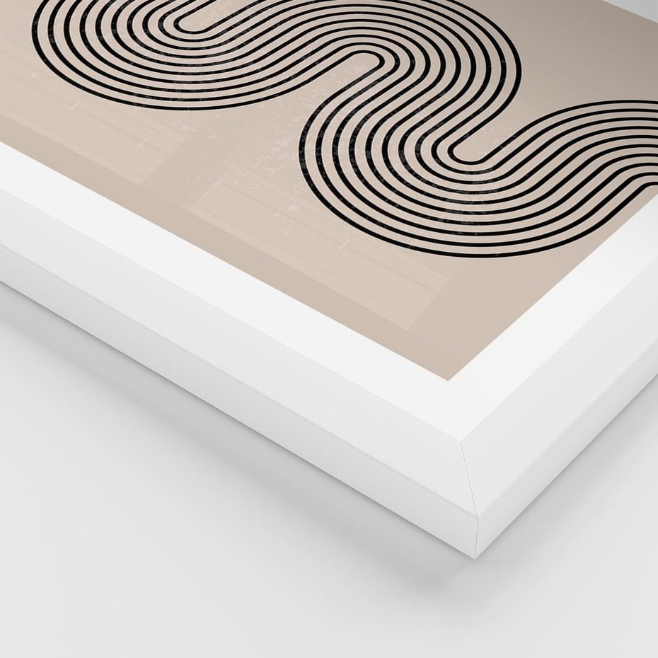 Plakat w ramie 30x40 - Bezgraniczne Odbicia - abstrakcyjne linie, geometria - rama biała