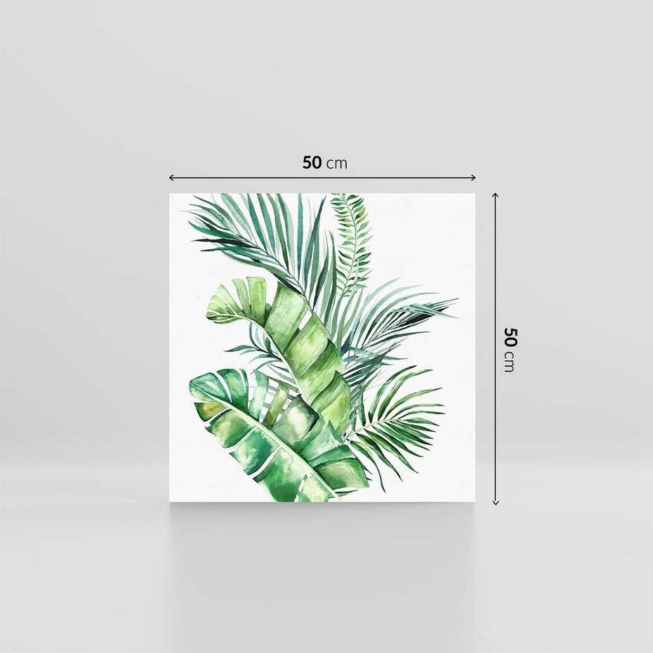 Obraz na płótnie 50x50 - Piękno Złotej Rośliny - złote, liście