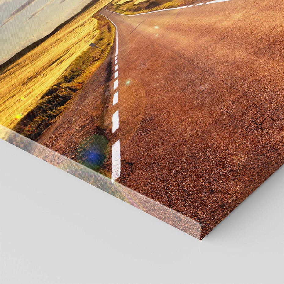 Obraz na płótnie 60x60 - Droga ku zachodowi słońca - droga, zachód