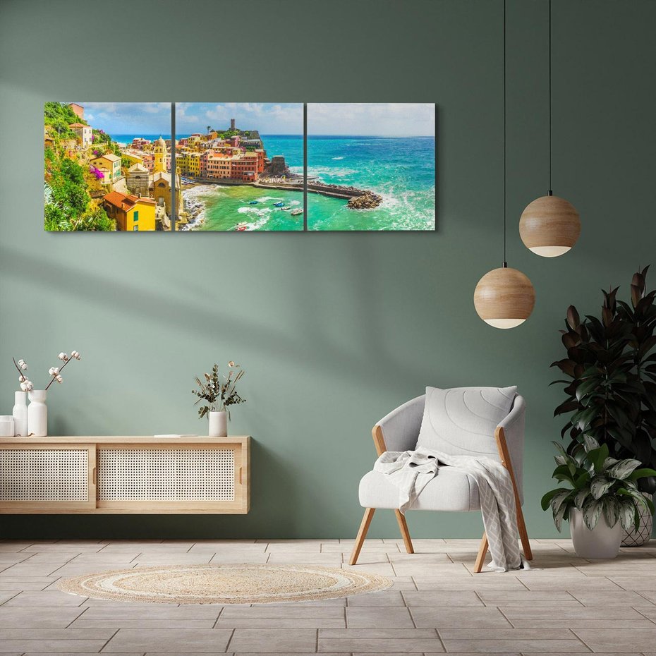 Obraz na płótnie 120x40 - Morze włoskich łodzi - Włochy, łodzie