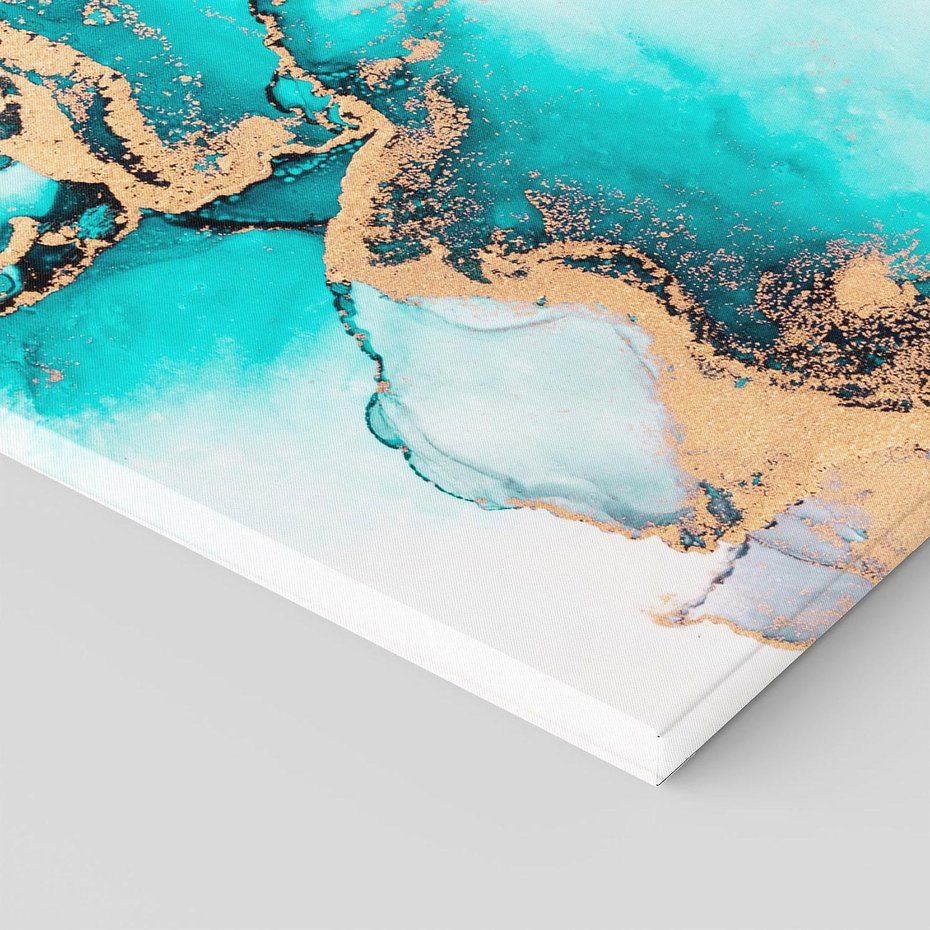 Obraz na płótnie 30x30 - Elegancja i Subtelność - marmur, złoto