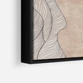 Obraz w ramie 50x50 - Symfonia uczuć i kształtów - delikatna kompozycja, falujące linie - rama czarna