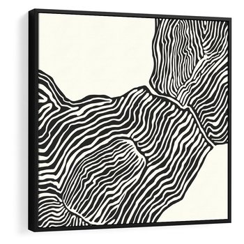 Obraz w ramie 50x50 - Migoczące Kontury - boho plakat, rycina - rama czarna
