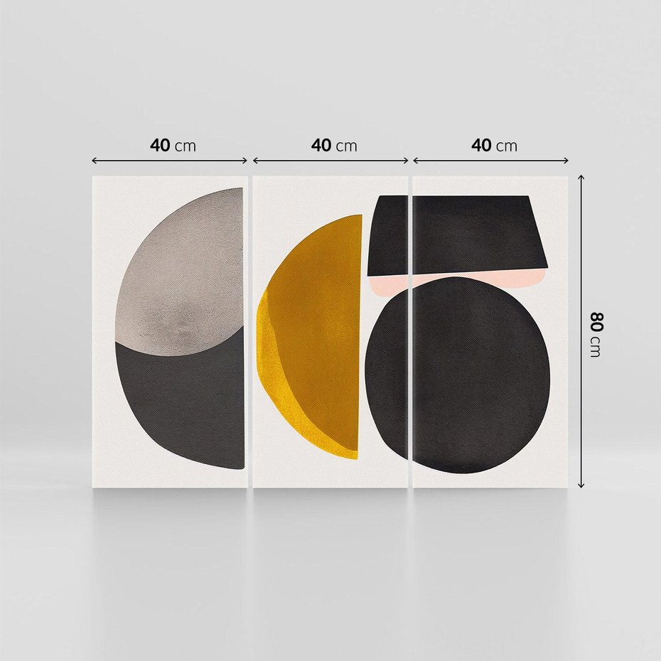 Obraz na płótnie 120x80 - Tajemnice sztuki odkryte - geometryczne półkola, kształty