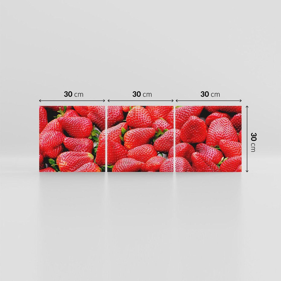 Obraz na płótnie 90x30 - Truskawki Czerwone Kropki Uczuć - truskawki, owoce