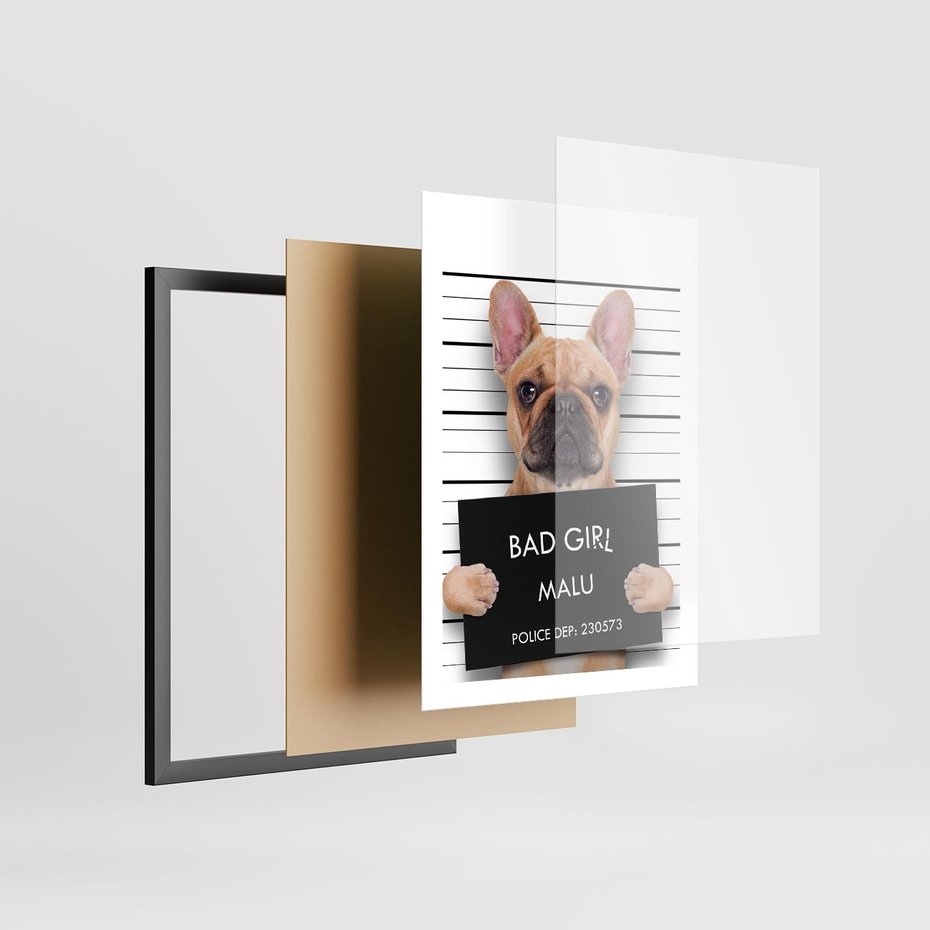 Plakat w ramie 50x70 - przyjaciel na zawsze - pies, piesek - rama czarna