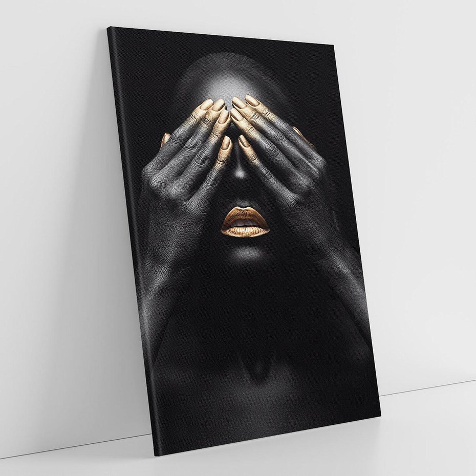 Obraz na płótnie 50x70 - Złote Usta wyjątkowa subtelność - złote usta, złote palce