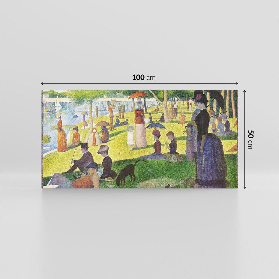 Obraz na płótnie 100x50 - "Niedziela na La Grande Jatte" (1884) Georges Seurat - Reprodukcja - reprodukcja, obraz na płótnie