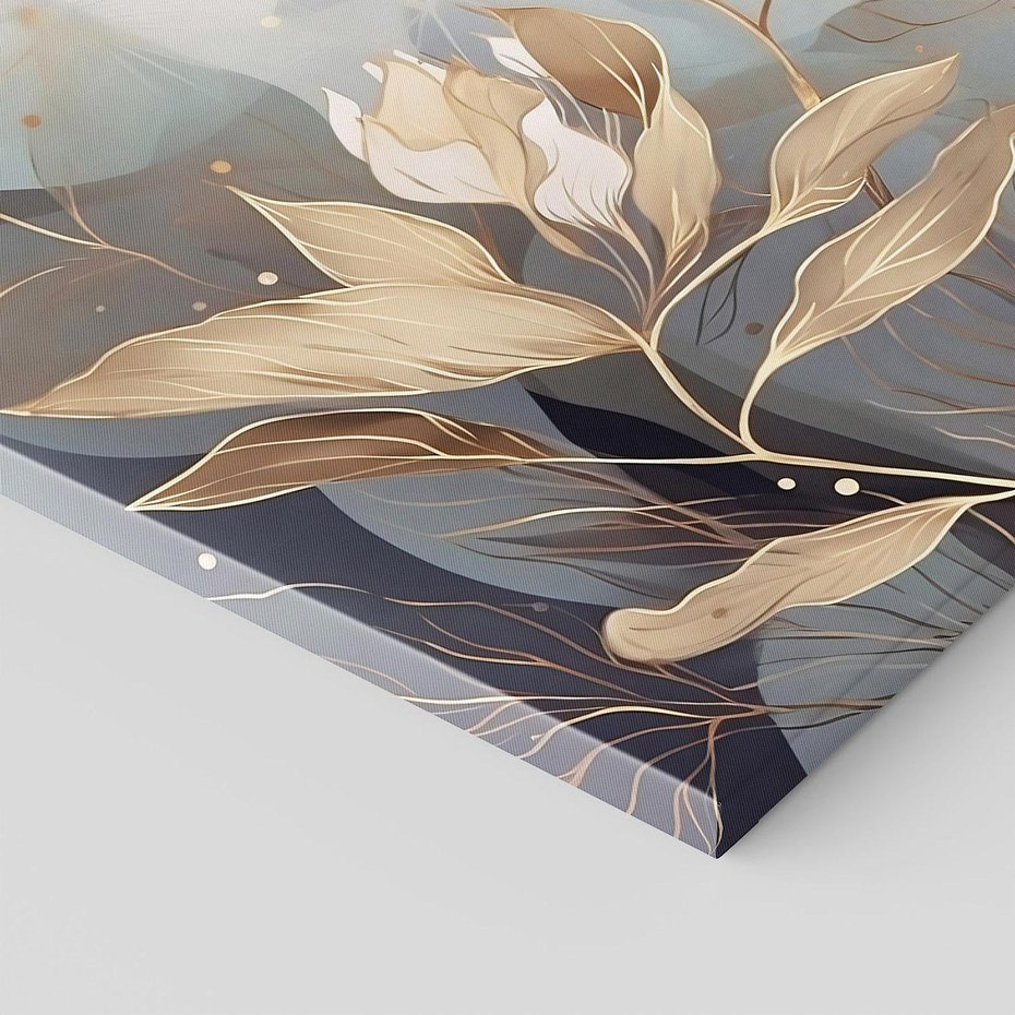 Obraz na płótnie 70x50 - Ekspresjonistyczny deszcz uczuć - grafika, złote kwiaty