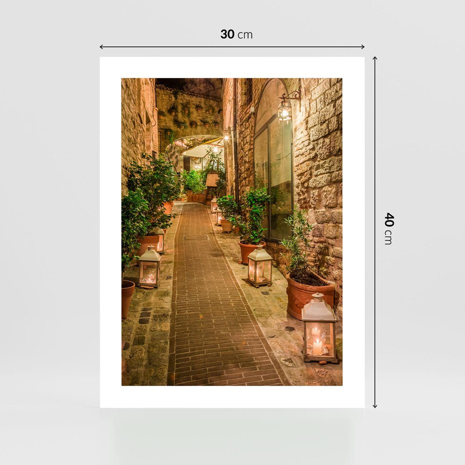 Plakat bez ramy 30x40 - Perspektywa Uliczki Miejskiej - uliczka, perspektywa