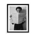 Plakat w ramie 50x70 - Nowe Wiadomości - retro zdjęcie, czarno białe - rama czarna
