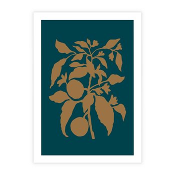 Plakat bez ramy 40x50 - Boho Ekspresja Emocji - abstrakcyjna boho grafika, ciemne zielone tłó