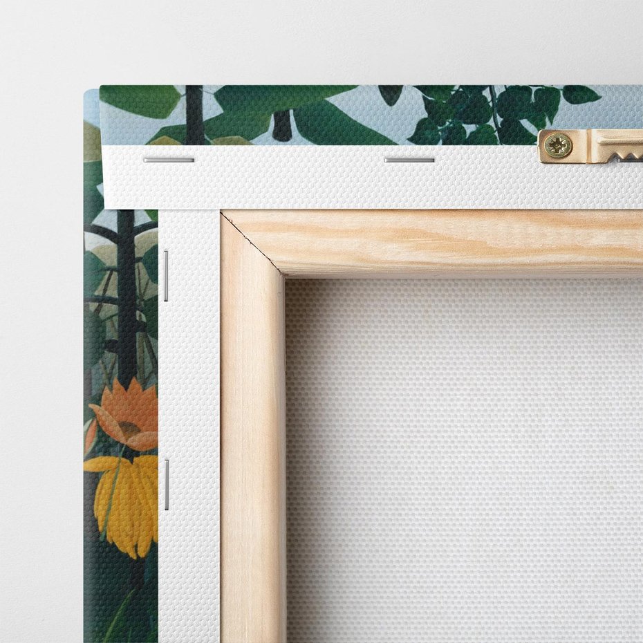 Obraz na płótnie 50x50 - "Uczta Lwa" (1907) Henri Rousseau - Reprodukcja - reprodukcja, obraz na płótnie