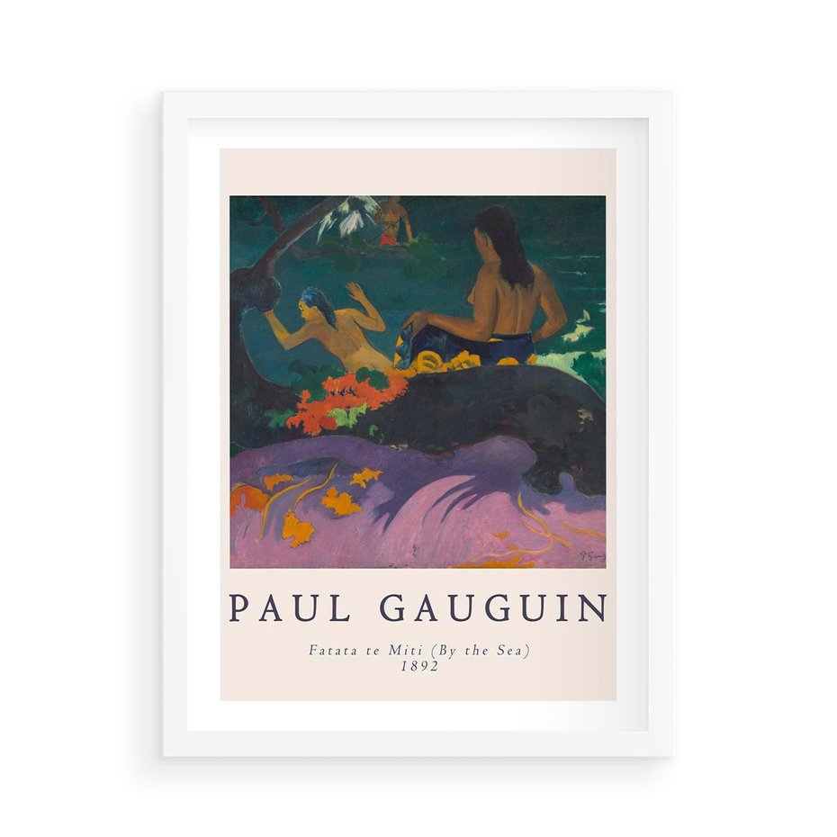 Plakat w ramie 50x70 - Paul Gauguin: Reprodukcja - Paul Gauguin, reprodukcja - rama biała