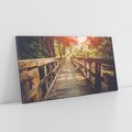 Obraz na płótnie 140x70 - Optyczne wrażenie na drewnianym moście - most, drewniany