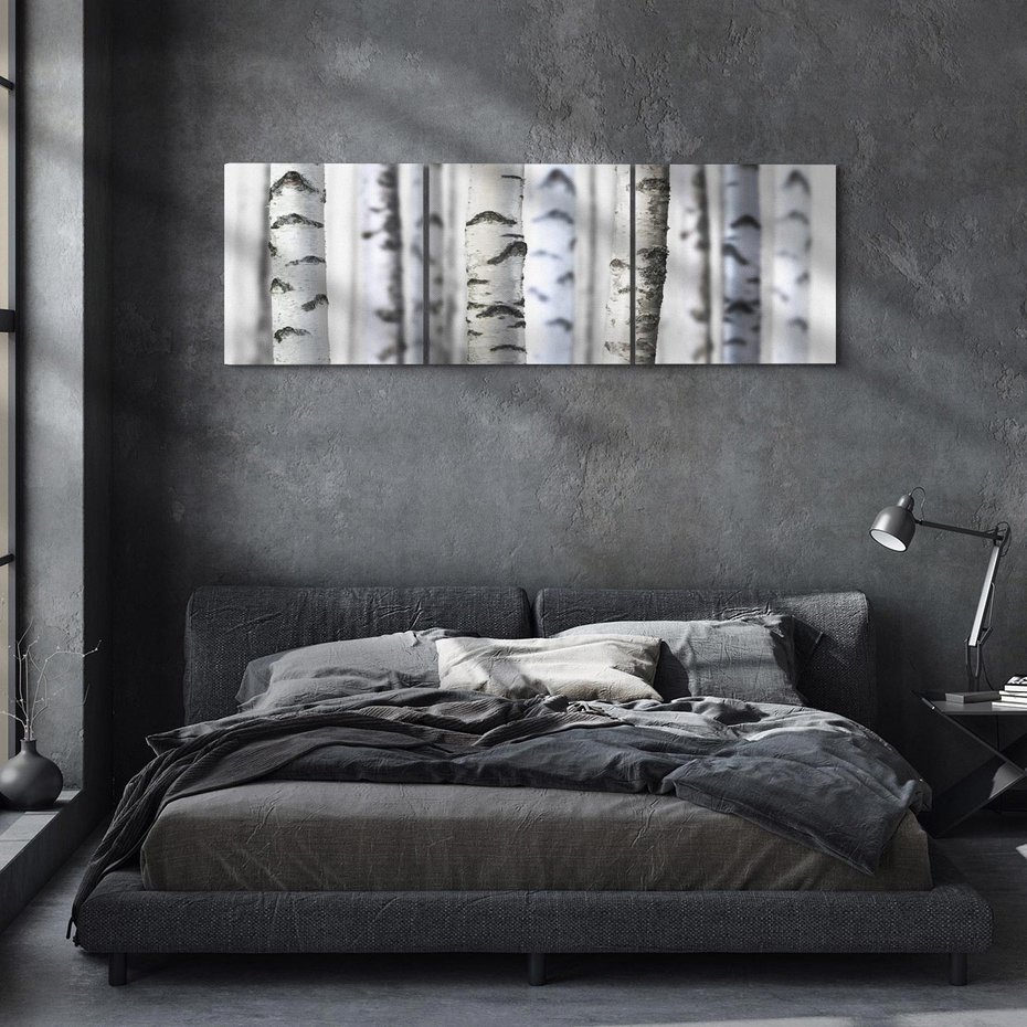 Obraz na płótnie 120x40 - Delikatność brzóz - brzozy, las