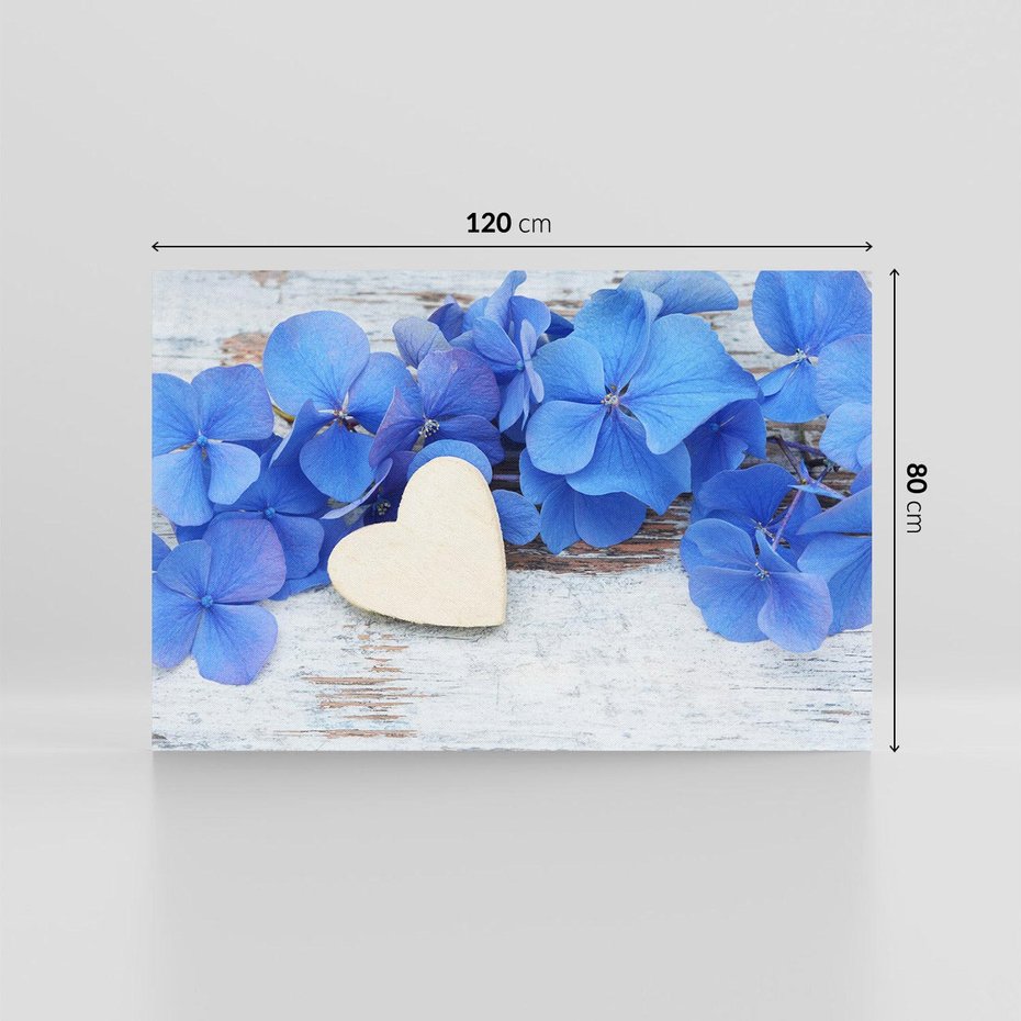 Obraz na płótnie 120x80 - Kwiatowe serce - kwiaty, serce