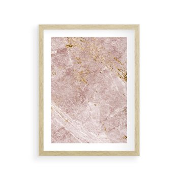 Plakat w ramie 30x40 - Wyjątkowa Stylizacja - marmur, złoto - rama drewno