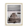 Plakat w ramie 50x70 - Spokój nad Jeziorem - pomost, jezioro - rama drewno