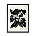 Plakat w ramie 50x70 - Ruchome szkicowe odbicia - czarno biała grafika, roślinność - rama czarna