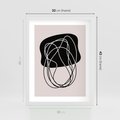 Plakat w ramie 30x40 - Abstrakcyjne Harmonie - abstrakcyjne szkicowane linie, minimalizm - rama biała