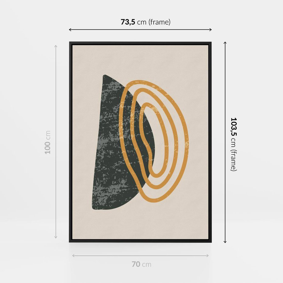 Obraz w ramie 70x100 - Nowoczesne Dialogi Materii - nowoczesny plakat, abstrakcyjne kształty - rama czarna