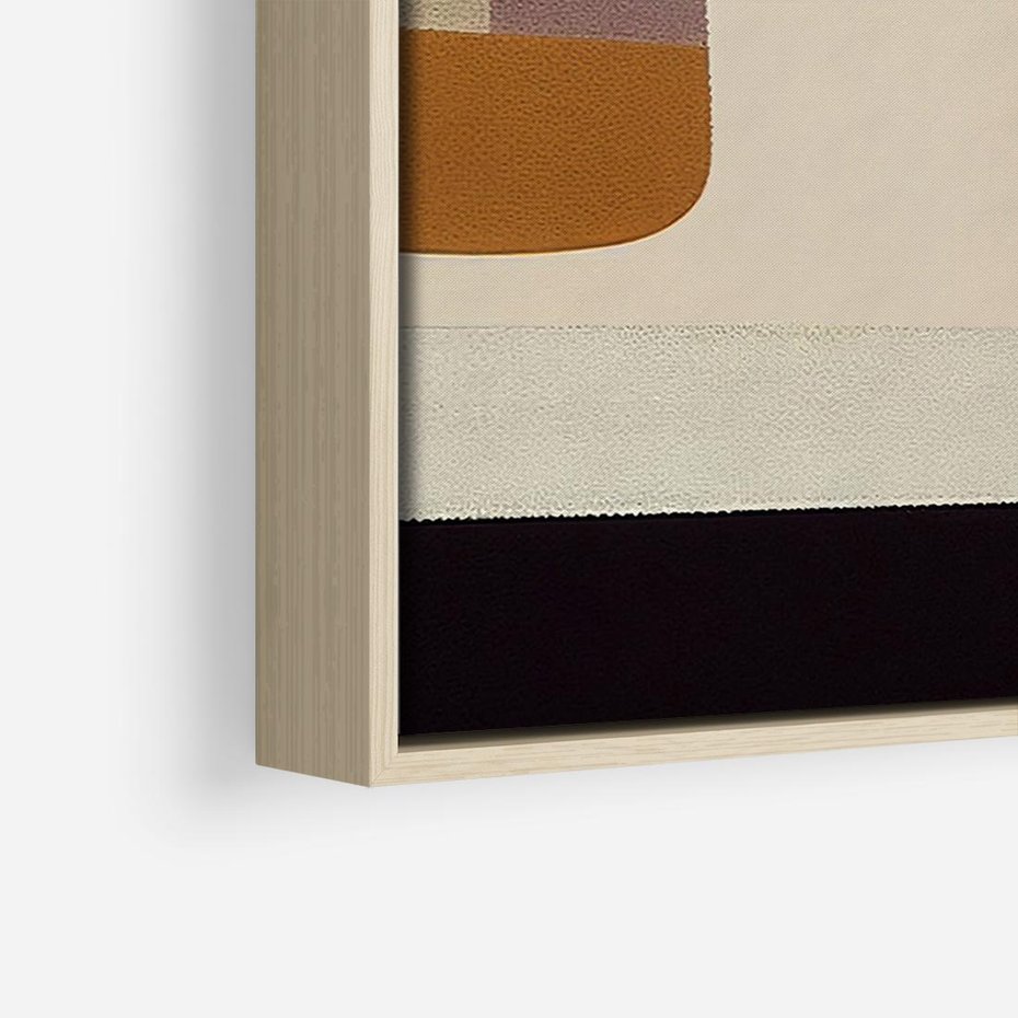 Obraz w ramie 100x70 - Nowoczesne Brązy - geometryszne pasy, nowoczesny styl - rama drewno