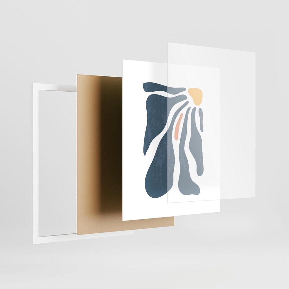 Plakat w ramie 40x50 - Melodia Kolorowych Płatków - nowoczesna kwiatowa grafika, styl retro - rama biała