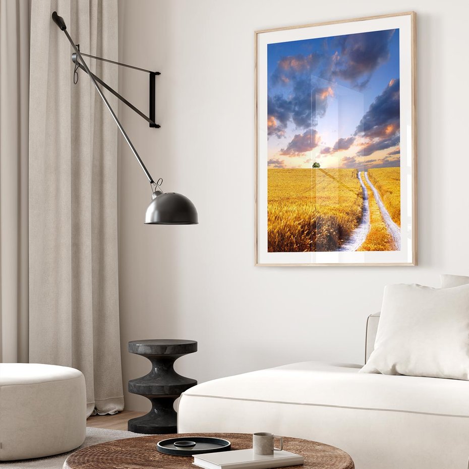 Plakat w ramie 40x50 - Magiczna droga w lesie - droga, ścieżka - rama drewno