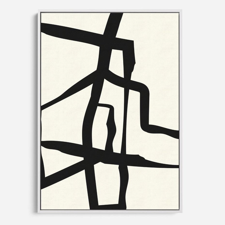 Obraz w ramie 50x70 - Impresje Wymiaru - linie, abstrakcja - rama biała