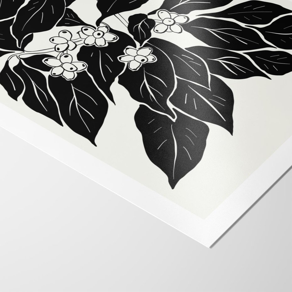 Plakat bez ramy 30x40 - Ruchome szkicowe odbicia - czarno biała grafika, roślinność