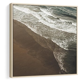 Obraz w ramie 50x50 - Spokój nad plażą - plaża, morze - rama drewno