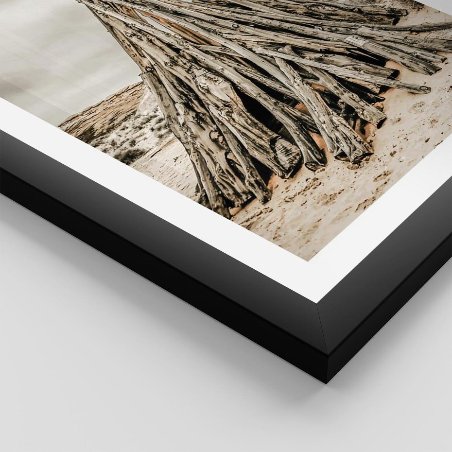 Plakat w ramie 50x70 - Ciepło Przeszłości - retro fotograia, odcienie sepii - rama czarna