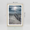 Plakat w ramie 50x70 - Burzowy pomost na plaży - plaża, pomost - rama drewno
