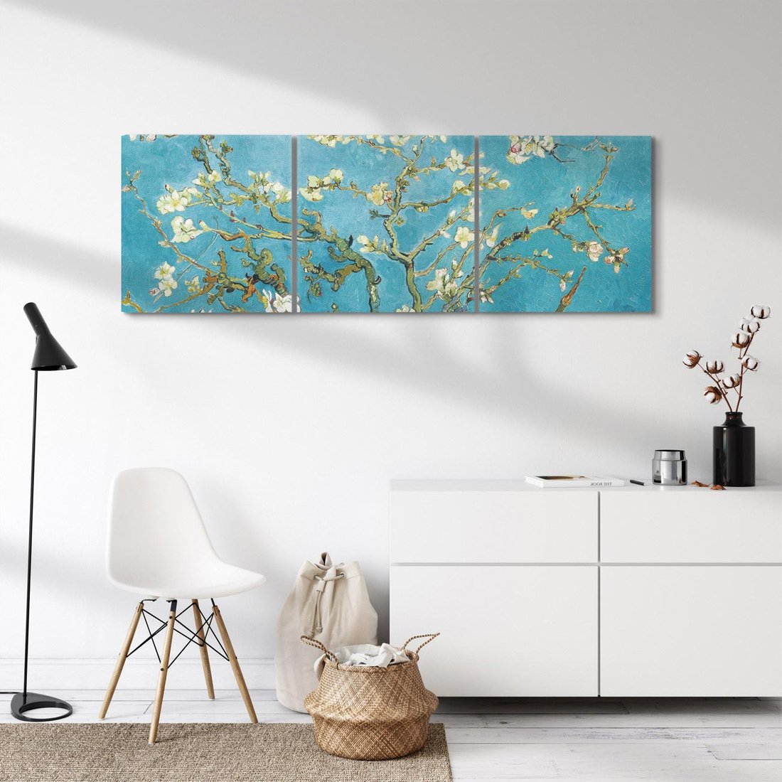 Obraz na płótnie 150x50 - Almond blossom 1890, Vincent van Gogh - Reprodukcja - reprodukcja, obraz na płótnie