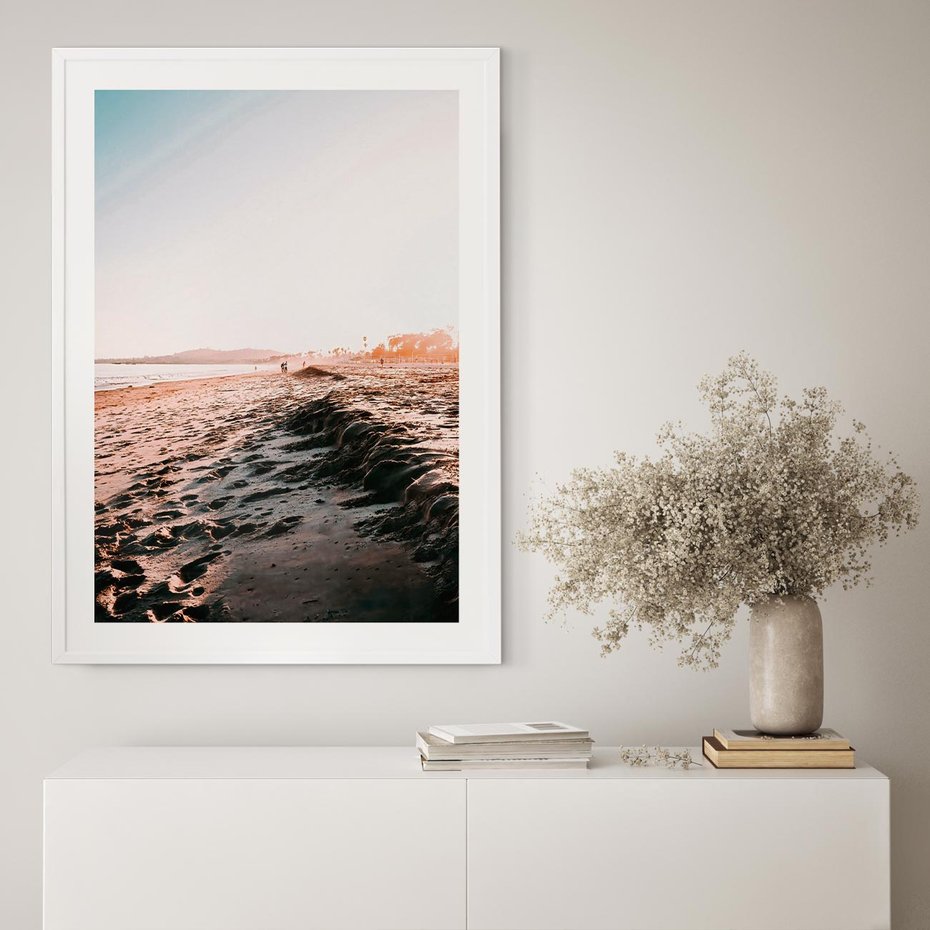 Plakat bez ramy 30x40 - Błogie Chwile na Plaży - plaża, zachód słońca wakacje