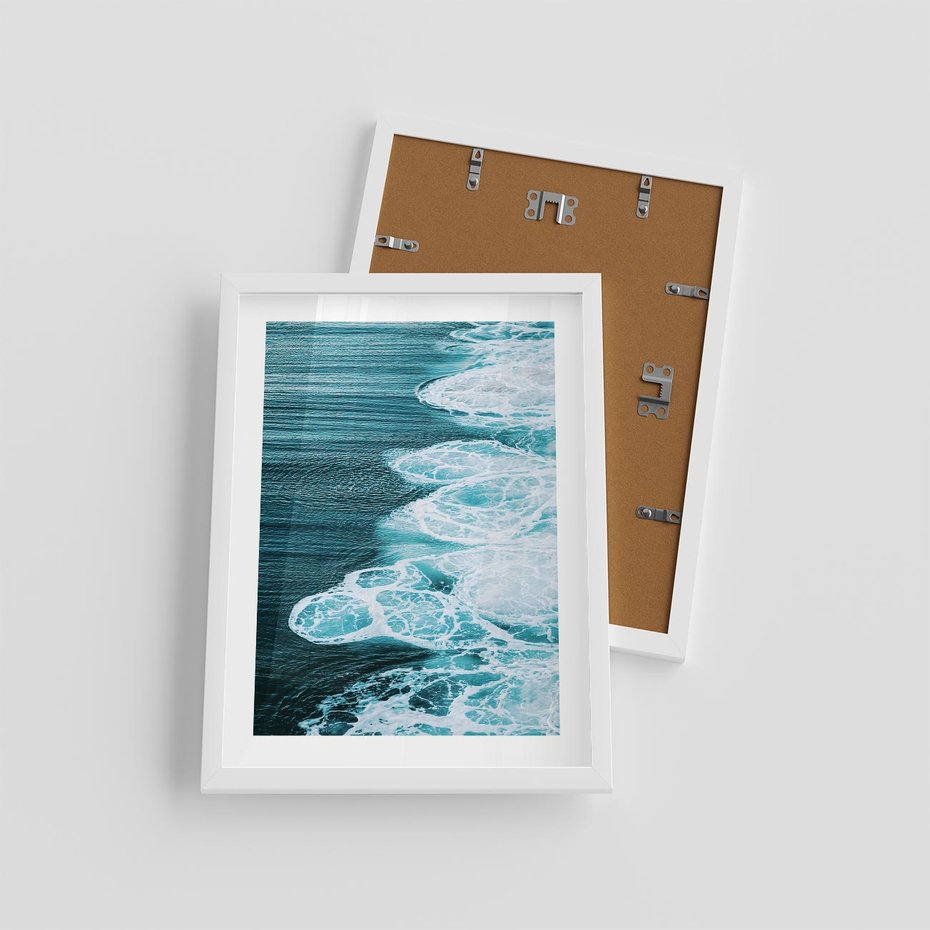 Plakat w ramie 30x40 - Morska potęga - morze, ocean - rama biała