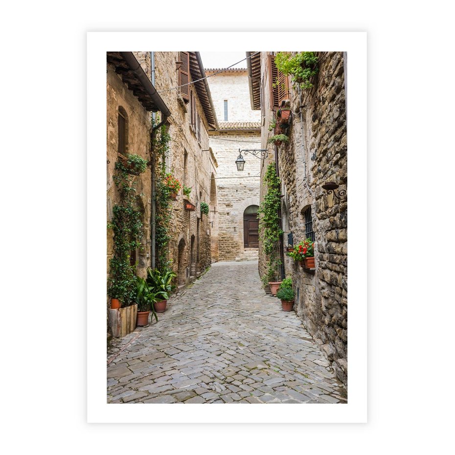 Plakat bez ramy 40x50 - Urok Uliczki we Włoszech - uliczka, Włochy