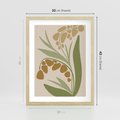 Plakat w ramie 30x40 - Minimalizm z Roślinami - nowoczesny plakat, roślinność - rama drewno