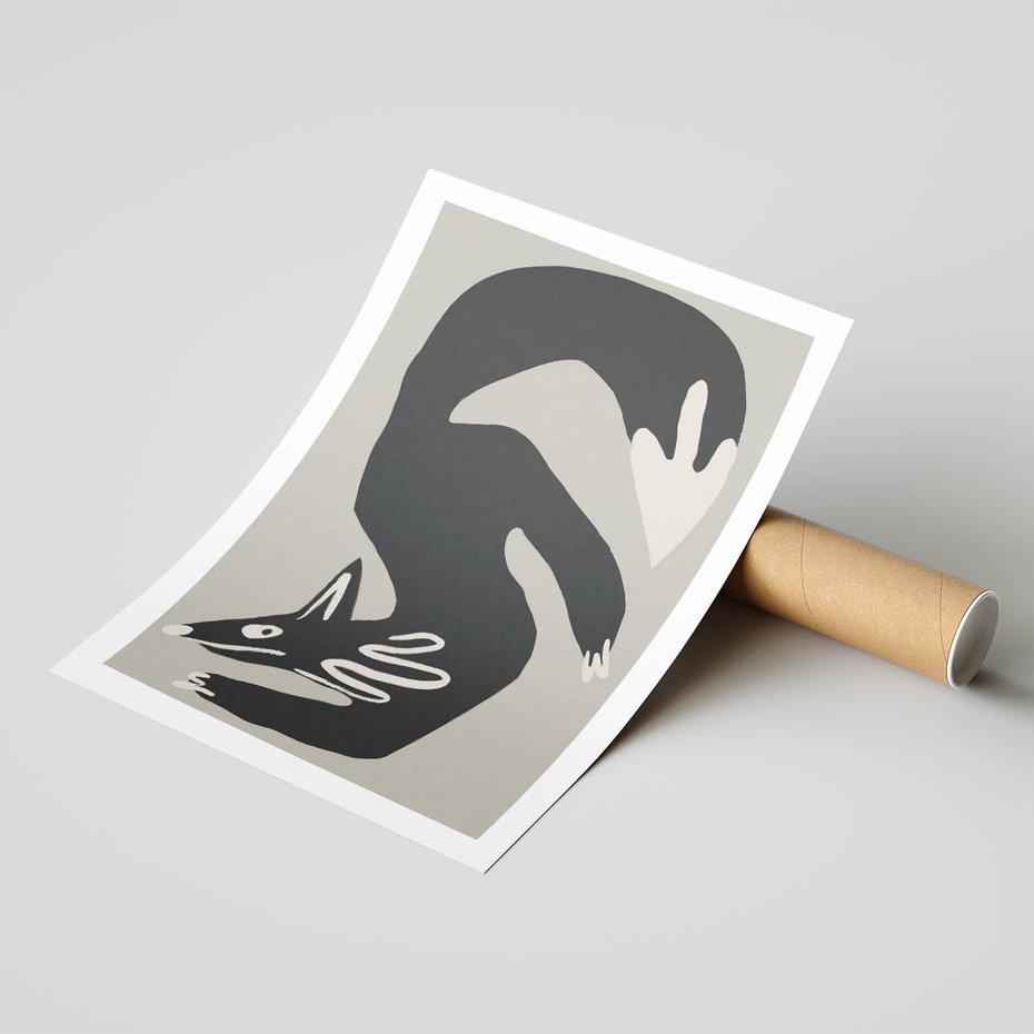 Plakat bez ramy 21x30 - Ekspresja Skandynawskiego Światła - skandynawska sztuka, lis