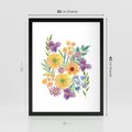 Plakat w ramie 30x40 - Kwiatowe Wibracje - akwarelowe polne kwiaty, minimalistyczny plakat - rama czarna